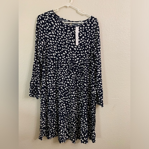 NWT Animal Print Ruffle Longsleeve Dress - Picture 3 of 8